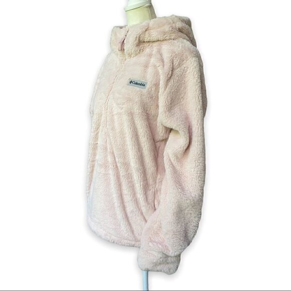 COLUMBIA Blush Pink Bundle Up Hooded Fleece Pullover - Picture 6 of 17